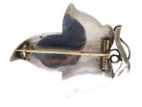 Victorian Silver & Malachite Ivy Leaf Brooch