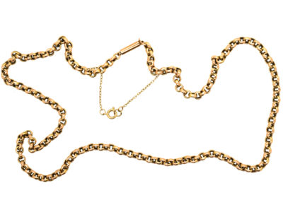 Victorian 9ct Gold Chain with Barrel Clasp