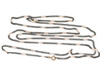 Gun Metal & Gold Plated Long Guard Chain