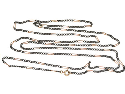Gun Metal & Gold Plated Long Guard Chain