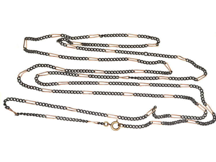 Gun Metal & Gold Plated Long Guard Chain