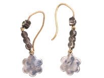 Edwardian Silver & Gold, Paste Cluster Drop Earrings