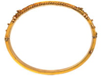 Edwardian 9ct Gold Bangle set with Rubies & Rose Cut Diamonds