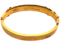 Edwardian 9ct Gold Bangle set with Rubies & Rose Cut Diamonds