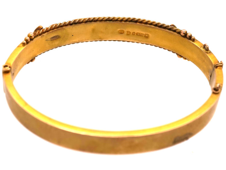 Edwardian 9ct Gold Bangle set with Rubies & Rose Cut Diamonds