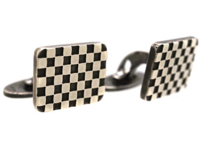 Georg Jensen Silver Chequerboard Cufflinks