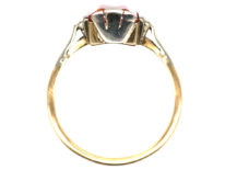 Art Deco 9ct White & Yellow Gold Ring set with a Rectangular Citrine