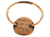 Georgian 9ct Gold & Natural Split Pearl Hair Miniature Mourning Ring with a Monument & Willow Tree