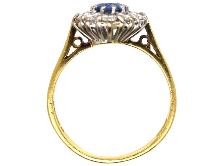 18ct Gold, Sapphire & Diamond Daisy Cluster Ring