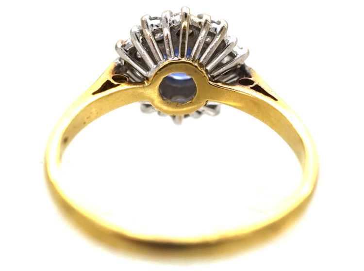 18ct Gold, Sapphire & Diamond Daisy Cluster Ring