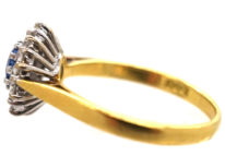 18ct Gold, Sapphire & Diamond Daisy Cluster Ring