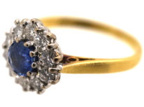 18ct Gold, Sapphire & Diamond Daisy Cluster Ring