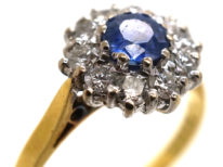 18ct Gold, Sapphire & Diamond Daisy Cluster Ring