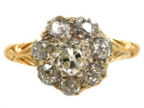 Edwardian 18ct Gold Diamond Daisy Cluster Ring