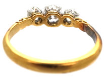 Edwardian 18ct Gold, Three Stone Diamond Ring