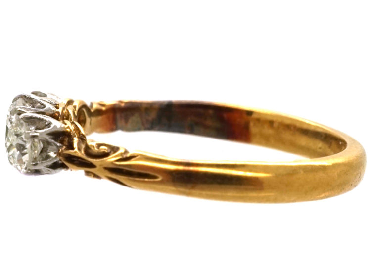 Edwardian 18ct Gold, Three Stone Diamond Ring