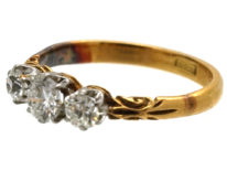 Edwardian 18ct Gold, Three Stone Diamond Ring