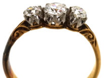 Edwardian 18ct Gold, Three Stone Diamond Ring