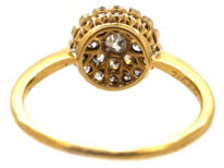 Edwardian 18ct Gold & Platinum, Pave Set Diamond Cluster Ring