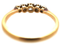 Edwardian 18ct Gold, Platinum Five Stone Diamond Ring