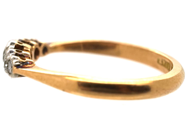 Edwardian 18ct Gold, Platinum Five Stone Diamond Ring