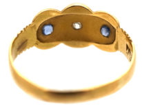 Victorian 18ct Gold, Sapphire & Diamond Three Stone Ring