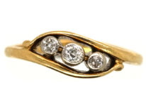 Edwardian 18ct Gold & Platinum, Three Stone Diamond Ring