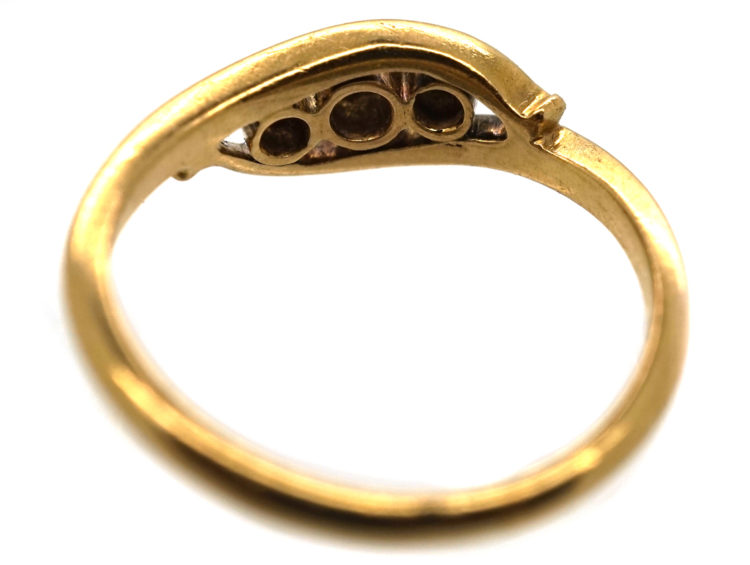 Edwardian 18ct Gold & Platinum, Three Stone Diamond Ring