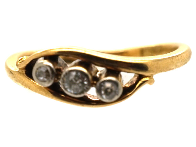 Edwardian 18ct Gold & Platinum, Three Stone Diamond Ring