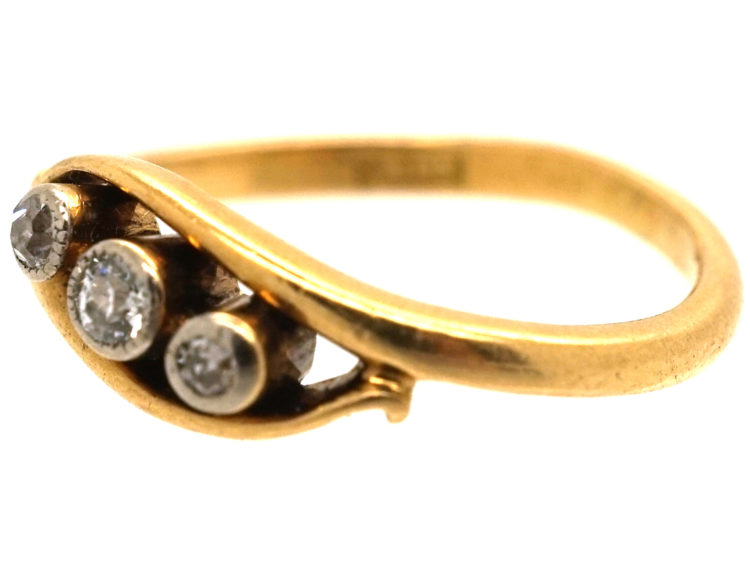 Edwardian 18ct Gold & Platinum, Three Stone Diamond Ring