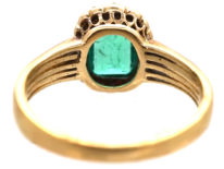 Edwardian 18ct Gold, Emerald & Rose Diamond Ring