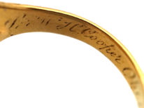 Georgian 18ct Gold, Royal Blue Enamel & Diamond Forget Me Not Ring