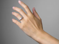 Art Deco 18ct White Gold & Platinum & Diamond Solitaire Ring with Diamond Shoulders