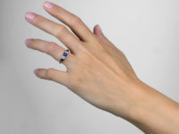 Victorian 18ct Gold, Sapphire & Diamond Five Stone Ring