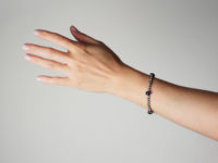 Art Deco Silver, Blue ​& White Paste Bracelet