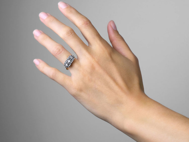 Edwardian 18ct Gold Three Stone Cluster Ring