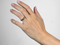 Victorian 18ct Gold, Three Stone Sapphire & Diamond Ring