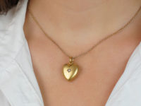 Edwardian Heart Shaped Locket set with a Diamond