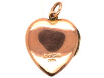 Edwardian 9ct Gold Engraved Heart Shaped Locket
