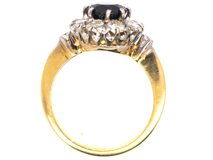 18ct Gold Sapphire & Diamond Cluster Ring