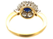18ct Gold Sapphire & Diamond Cluster Ring