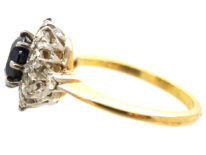 18ct Gold Sapphire & Diamond Cluster Ring