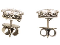 18ct White Gold & Diamond Large Cluster Earrings