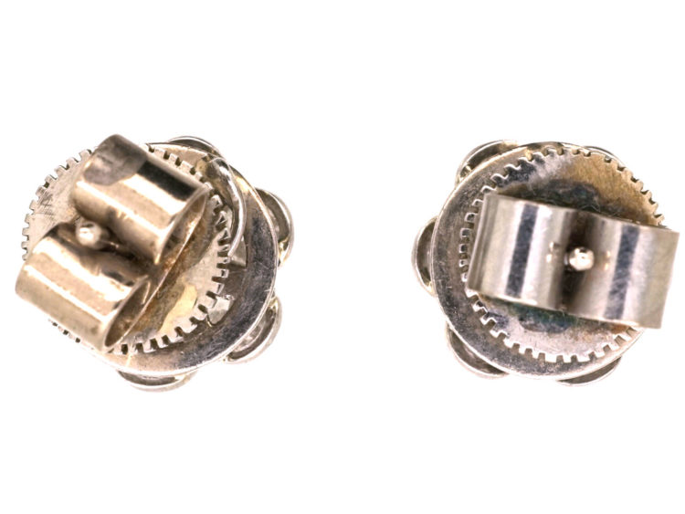 18ct White Gold & Diamond Large Cluster Earrings