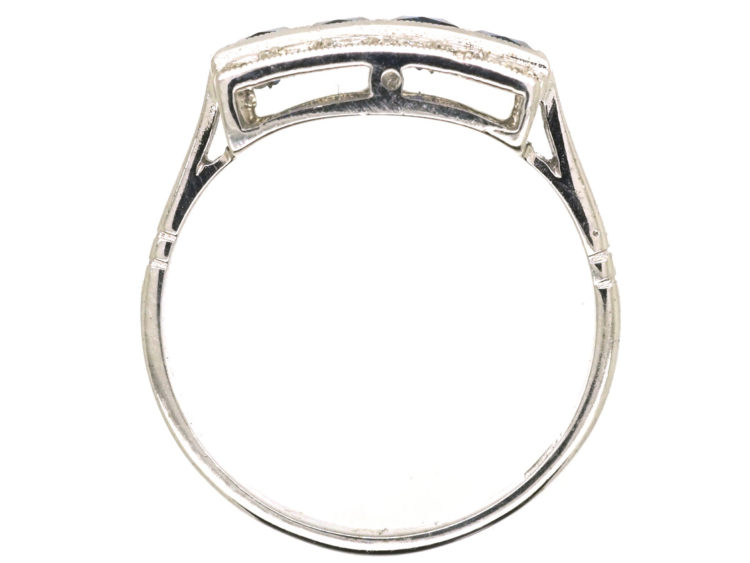 Art Deco 18ct White Gold & Platinum Sapphire & Diamond Ring