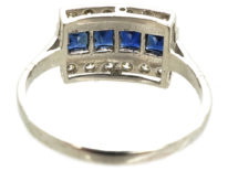 Art Deco 18ct White Gold & Platinum Sapphire & Diamond Ring