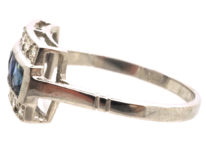 Art Deco 18ct White Gold & Platinum Sapphire & Diamond Ring