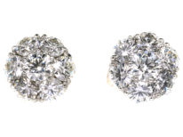 18ct White Gold Diamond Cluster Earrings by Jabel