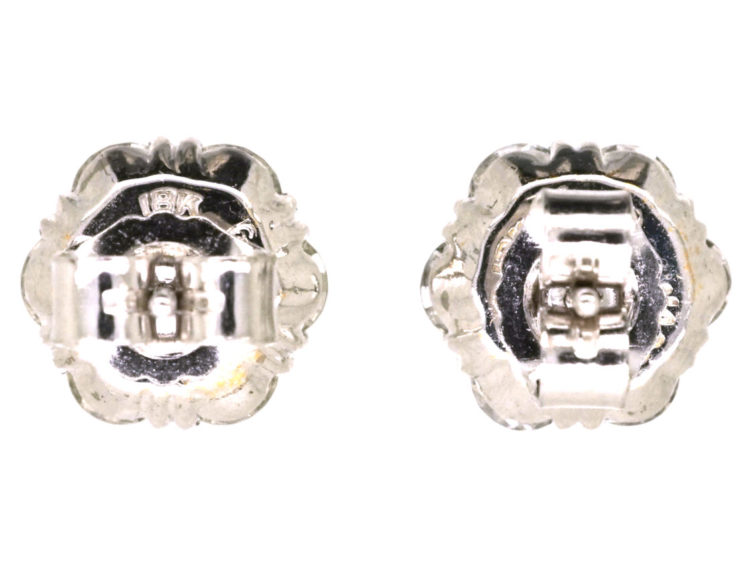 18ct White Gold Diamond Cluster Earrings by Jabel