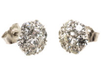 18ct White Gold Diamond Cluster Earrings by Jabel